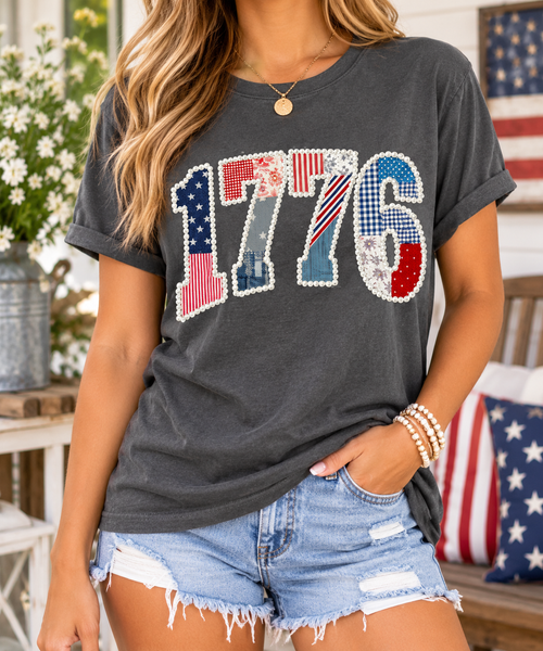 1776: Faux Bead Patchwork boutique modeled mockup