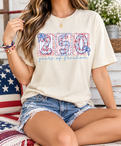 250 Years of Freedom: Floral Numbers boutique modeled mockup
