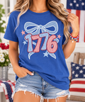 1776: Gingham Bow boutique modeled mockup