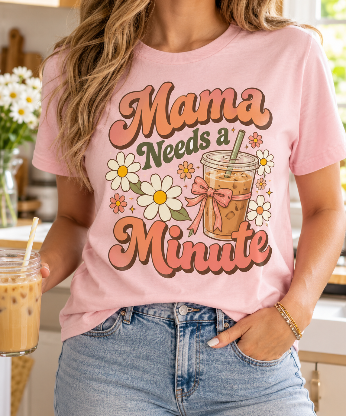 Mama Needs a Minute boutique modeled mockup