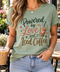 Powered by Love & Iced Coffee boutique modeled mockup