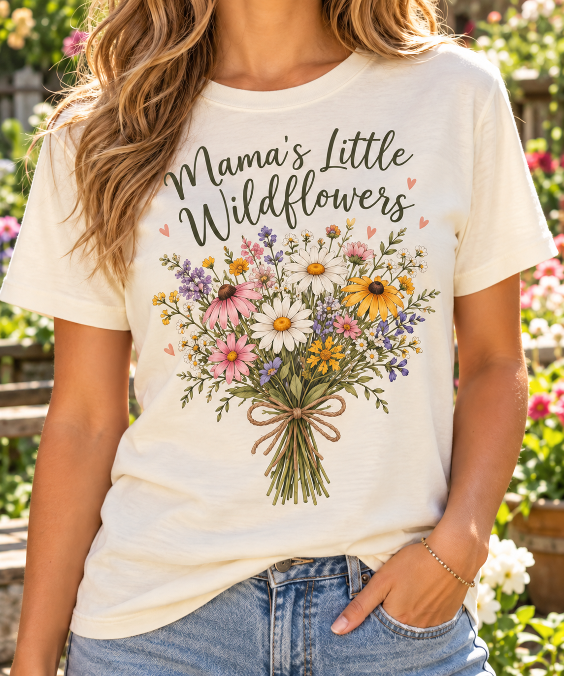 Mama’s Little Wildflowers boutique modeled mockup
