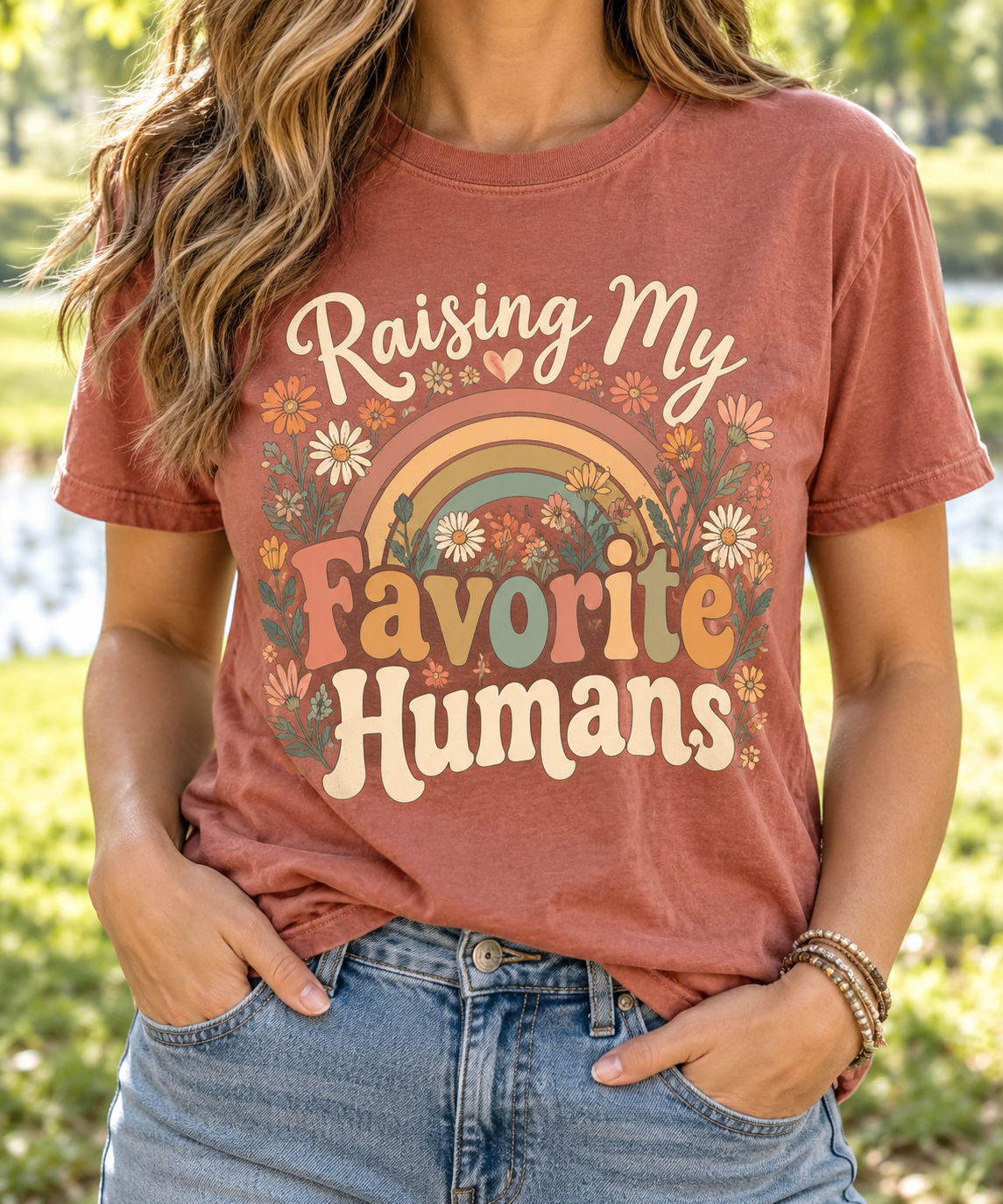 Raising My Favorite Humans boutique modeled mockup