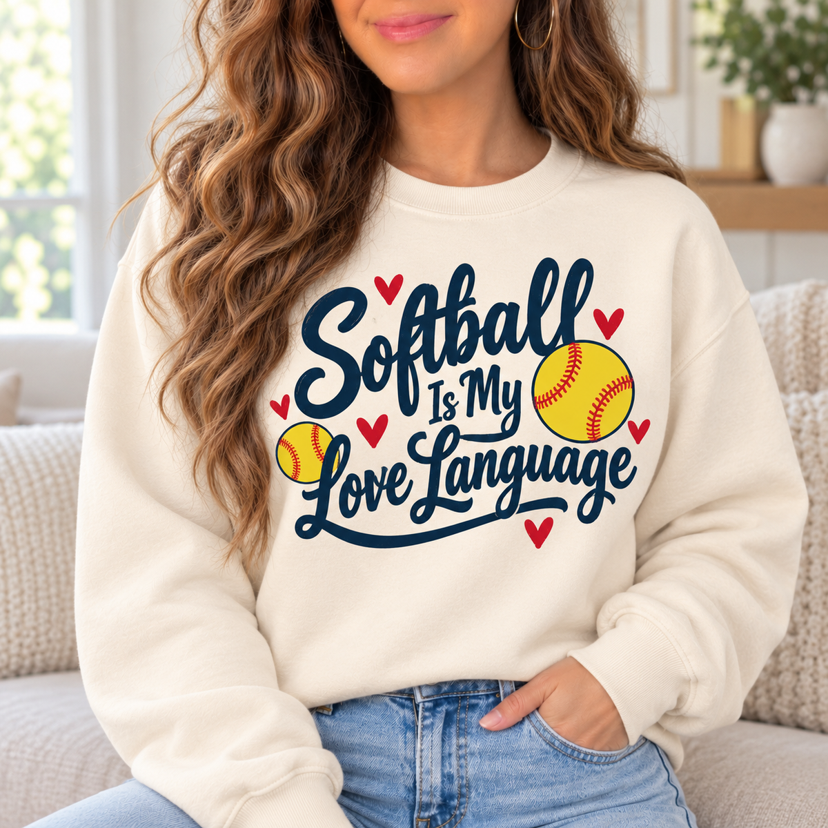 Softball Is My Love Language boutique modeled mockup