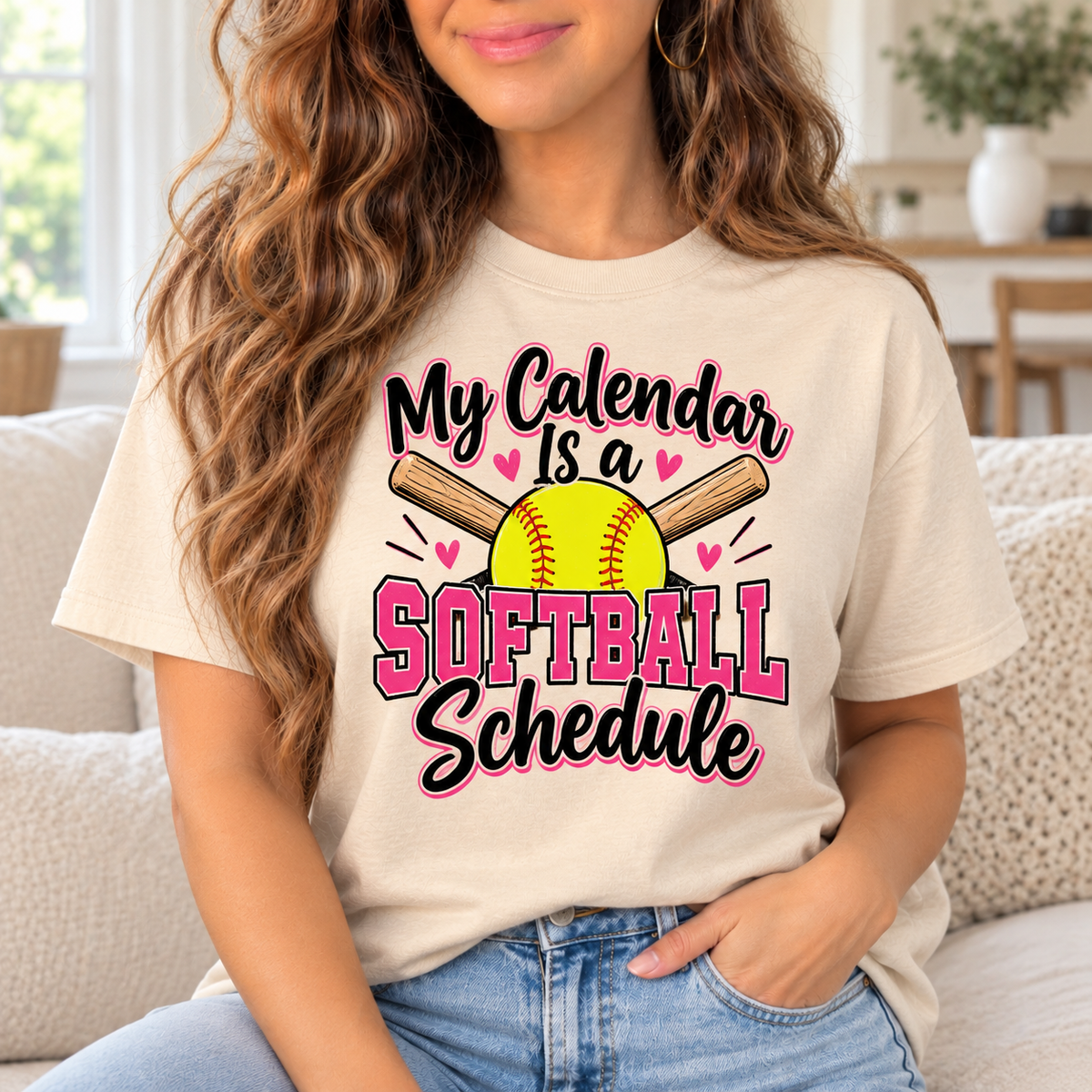 My Calendar Is a Softball Schedule boutique modeled mockup
