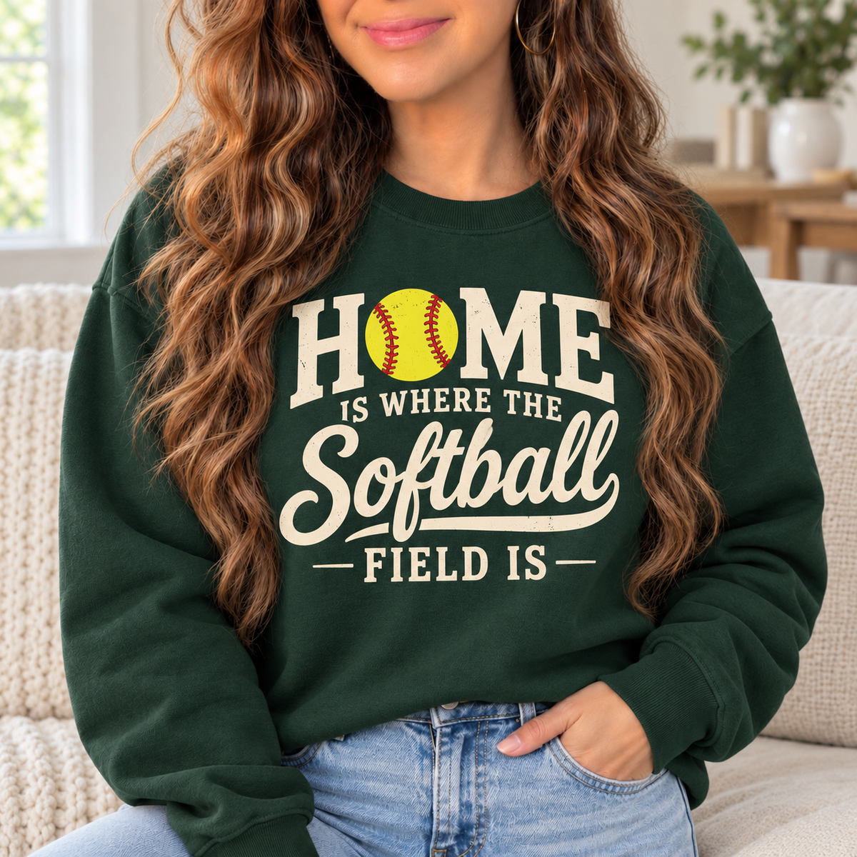Home Is Where the Softball Field Is boutique modeled mockup