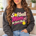 Softball Mom: No Quiet Mode boutique modeled mockup
