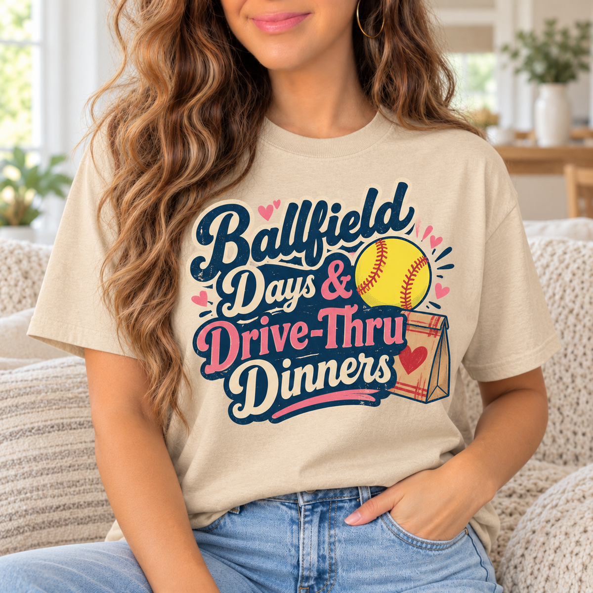 Ballfield Days & Drive-Thru Dinners boutique modeled mockup