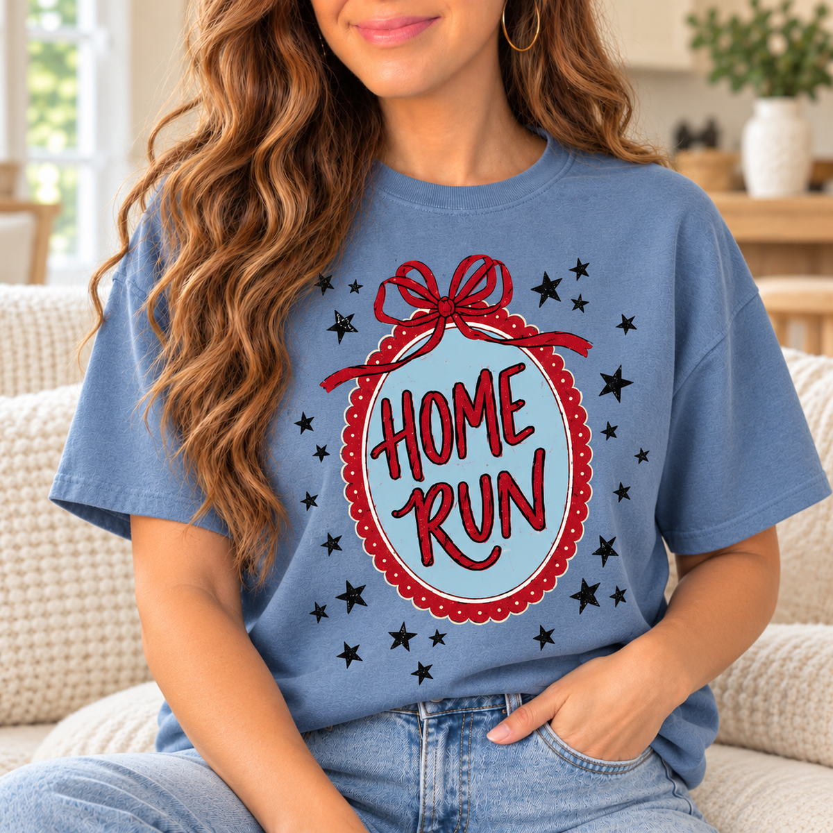 Home Run: Bow Badge boutique modeled mockup