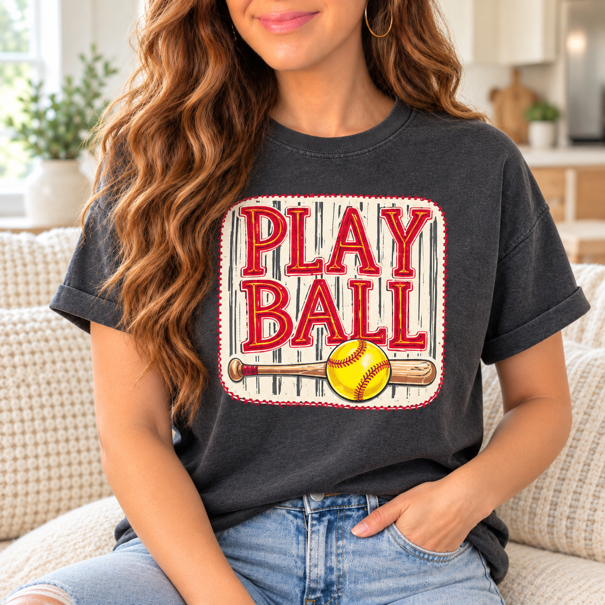 Play Ball: Vintage Patch boutique modeled mockup