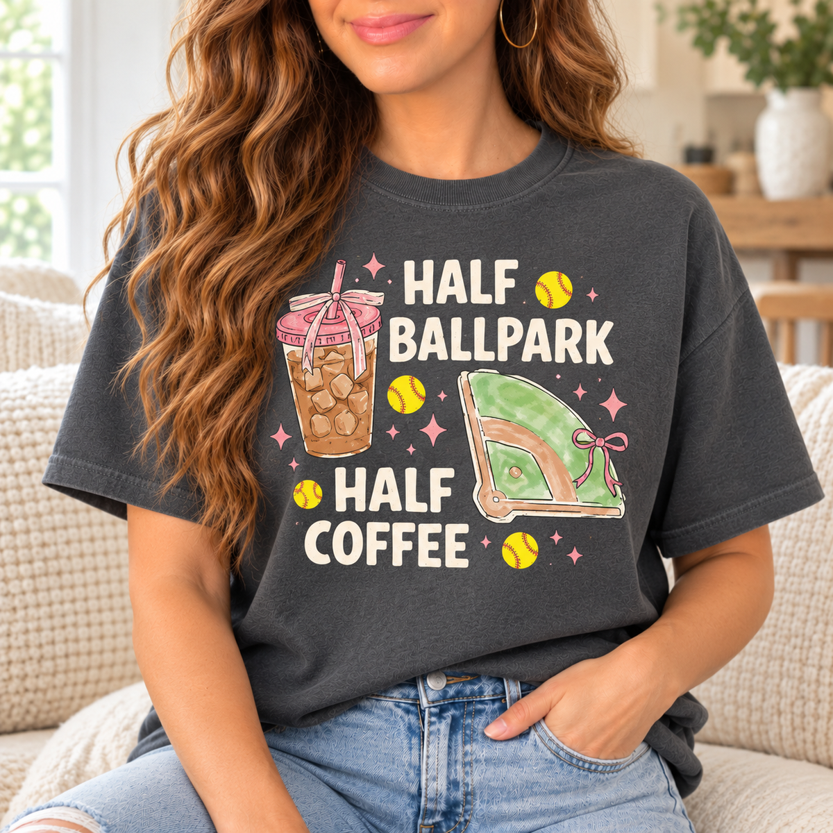 Half Ballpark, Half Coffee boutique modeled mockup