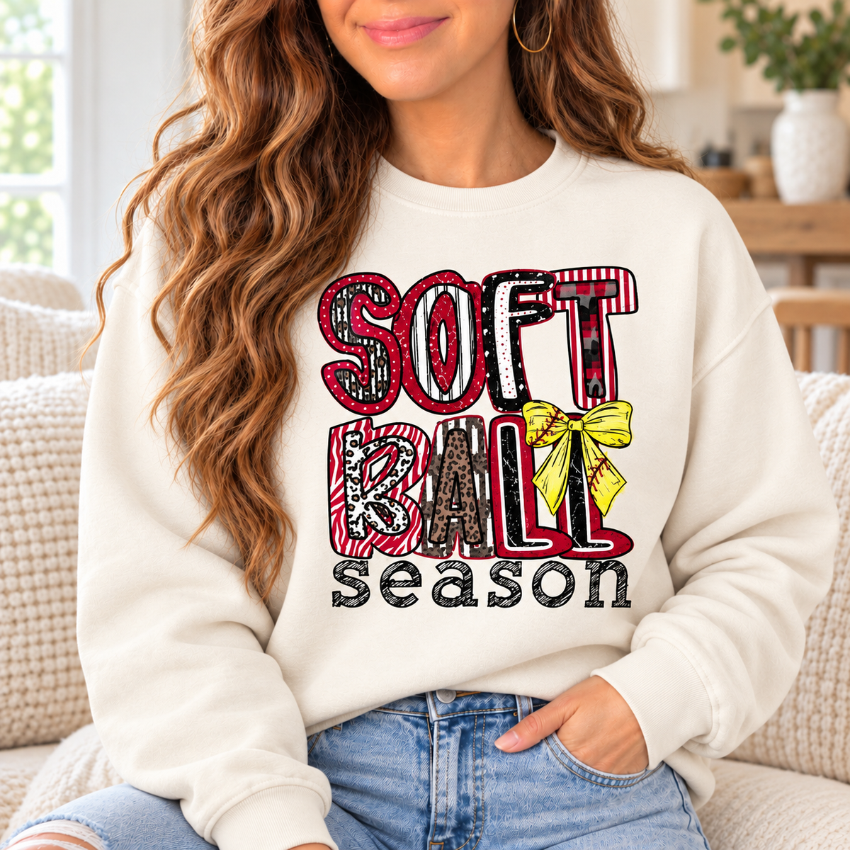Softball Season: Patterned Letters boutique modeled mockup