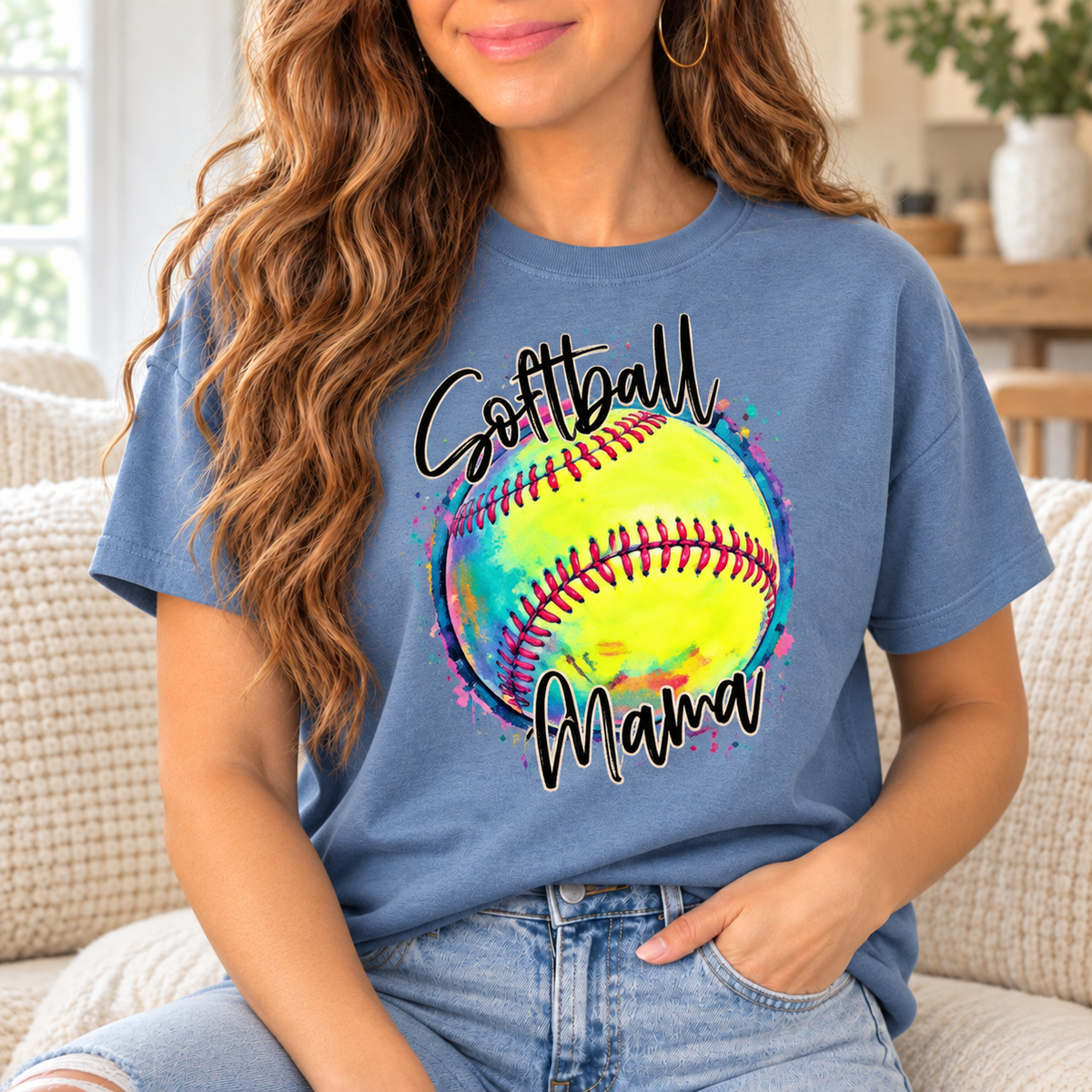 Softball Mama: Painted Ball boutique modeled mockup