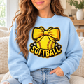 Softball: Golden Coquette Bow boutique modeled mockup