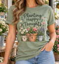 Planting Happy Thoughts boutique modeled mockup