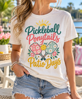 Pickleball, Ponytails & Patio Days boutique modeled mockup