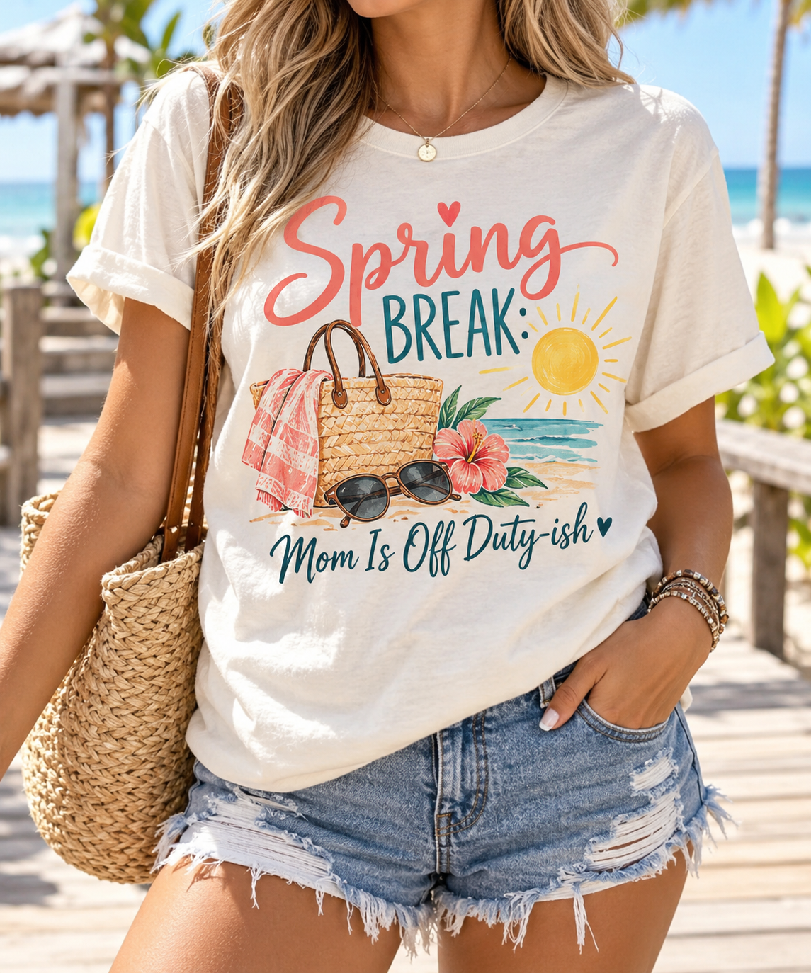 Spring Break: Mom Is Off Duty-ish boutique modeled mockup