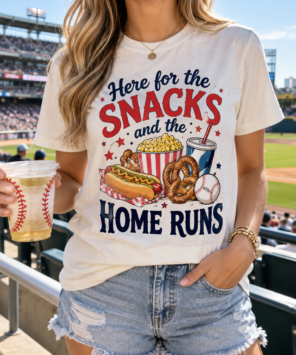 Here for the Snacks & Home Runs boutique modeled mockup