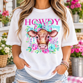 Howdy Spring: Floral Cow boutique modeled mockup