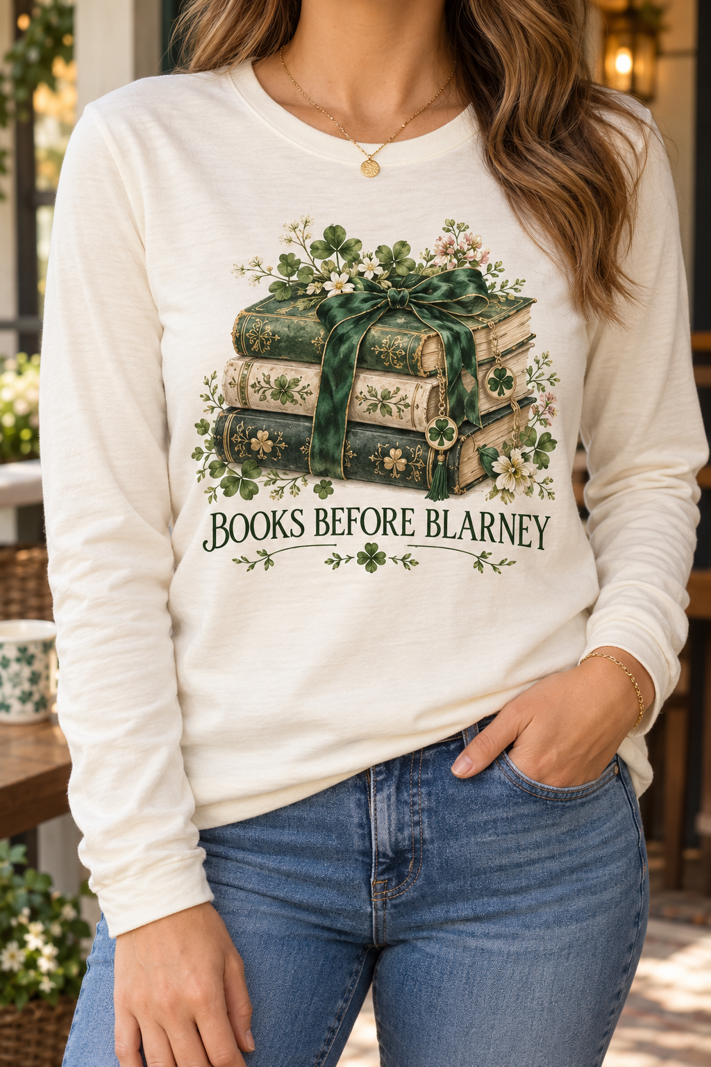 Books Before Blarney boutique modeled mockup