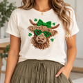 Highland Cow: Shamrock Bow boutique modeled mockup