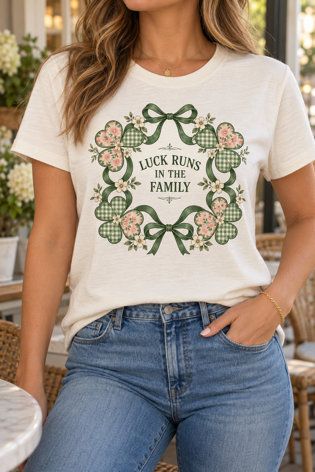 Luck Runs in the Family boutique modeled mockup