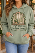 Lucky Enough to Stay Home boutique modeled mockup