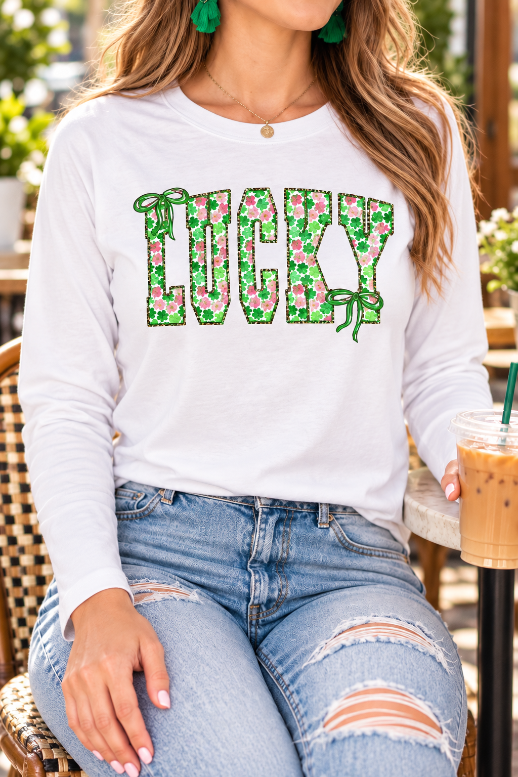 Lucky: Floral Bow boutique modeled mockup