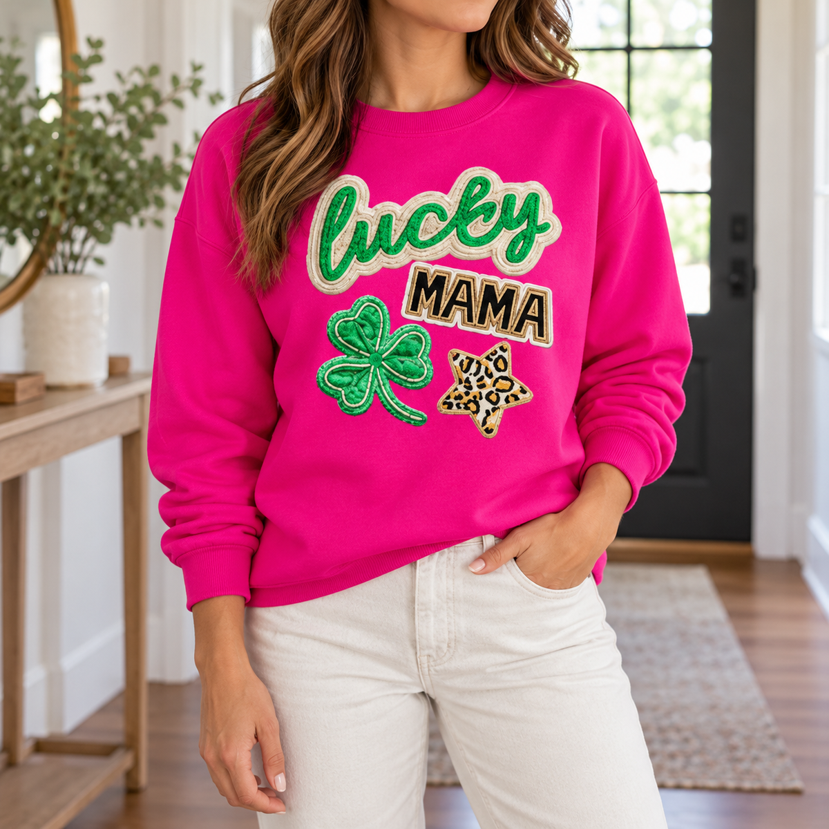 Lucky Mama: Retro boutique modeled mockup