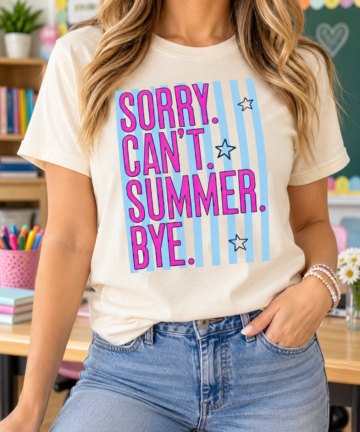 Sorry. Can’t. Summer. Bye. boutique modeled mockup