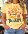 Good Days Start with Good Teachers boutique modeled mockup