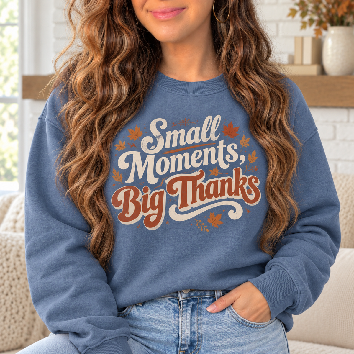 Small Moments, Big Thanks boutique modeled mockup