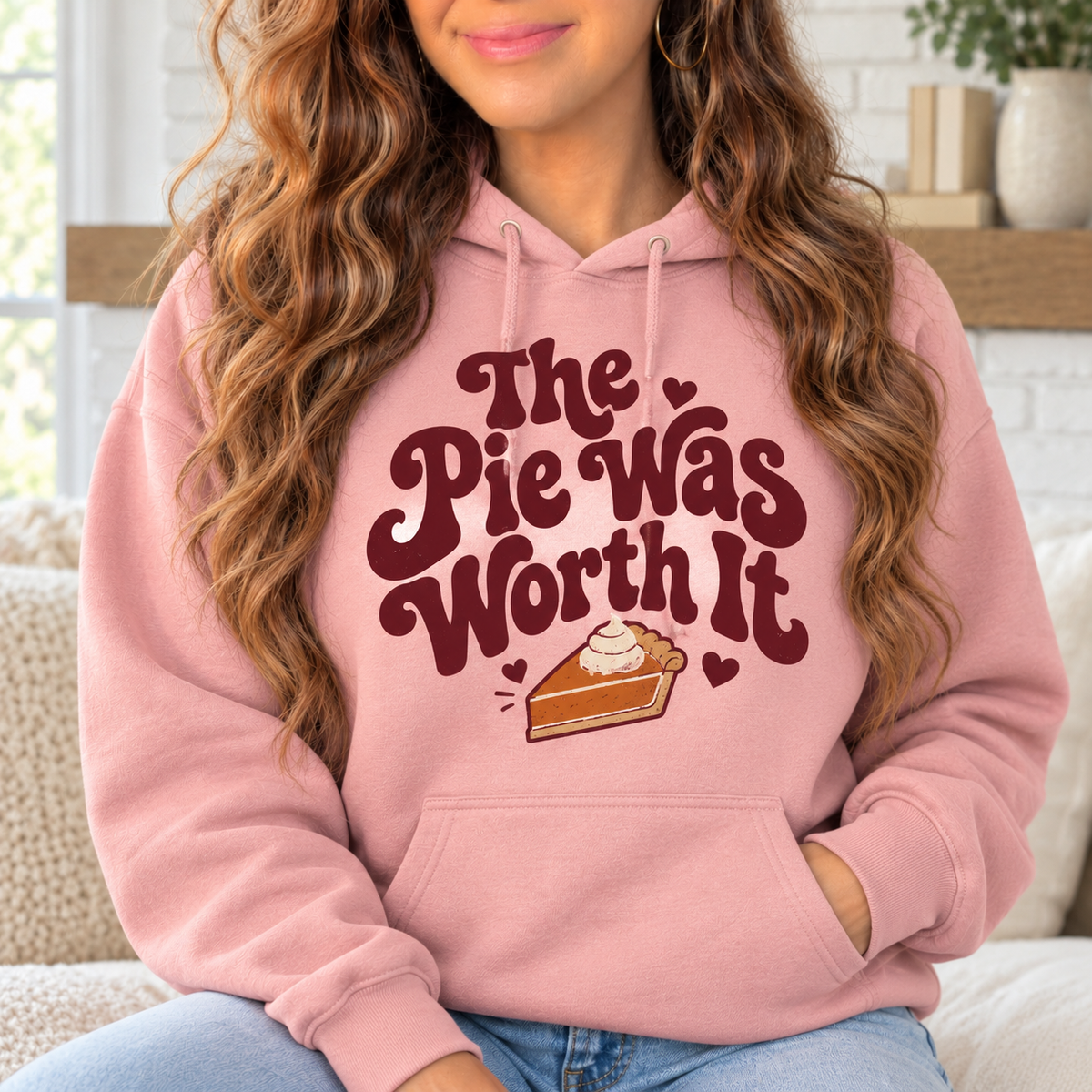 The Pie Was Worth It boutique modeled mockup