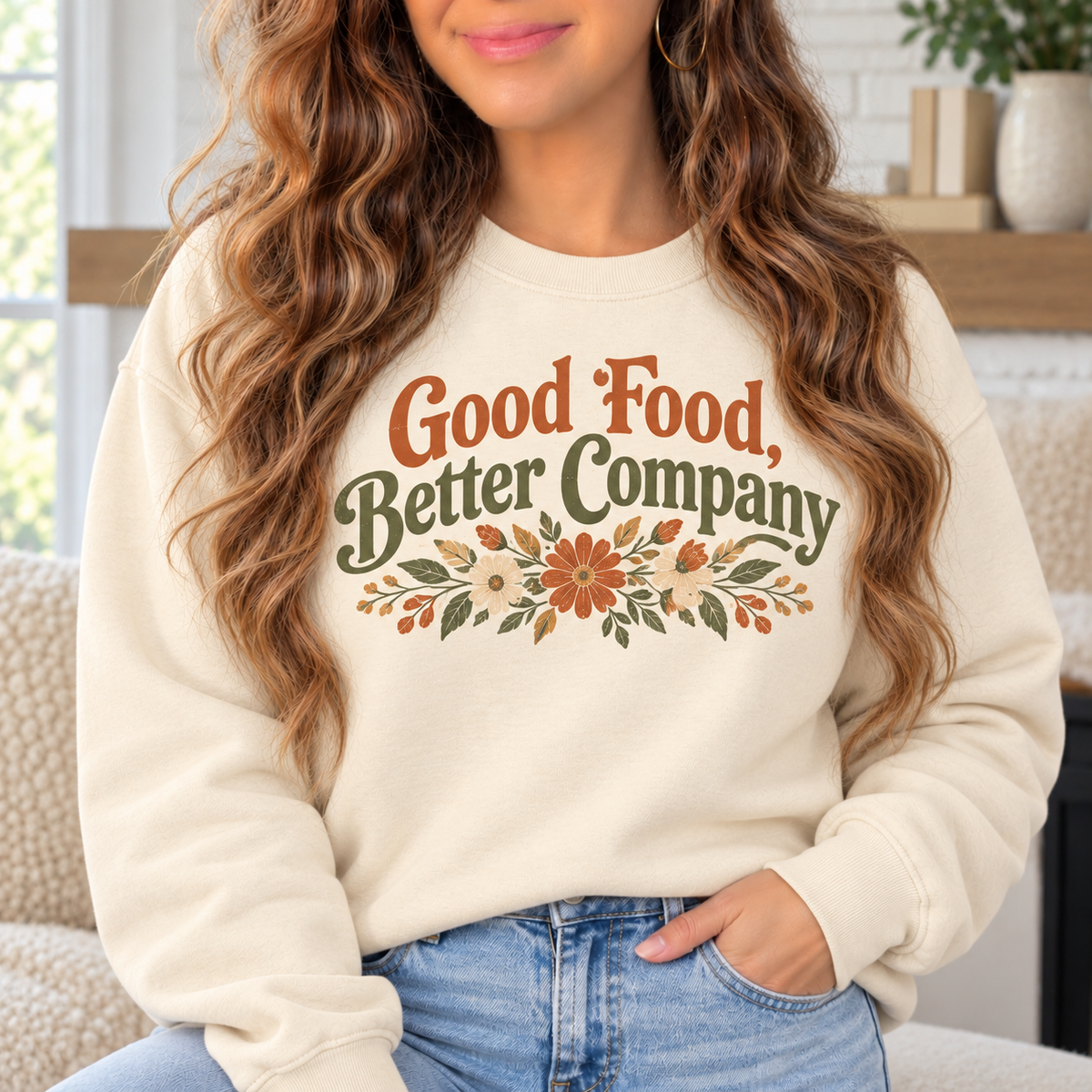 Good Food, Better Company boutique modeled mockup