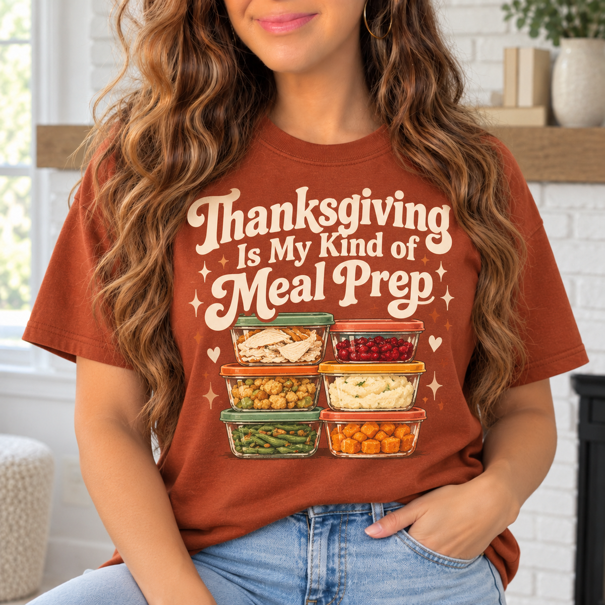 Thanksgiving Is My Kind of Meal Prep boutique modeled mockup