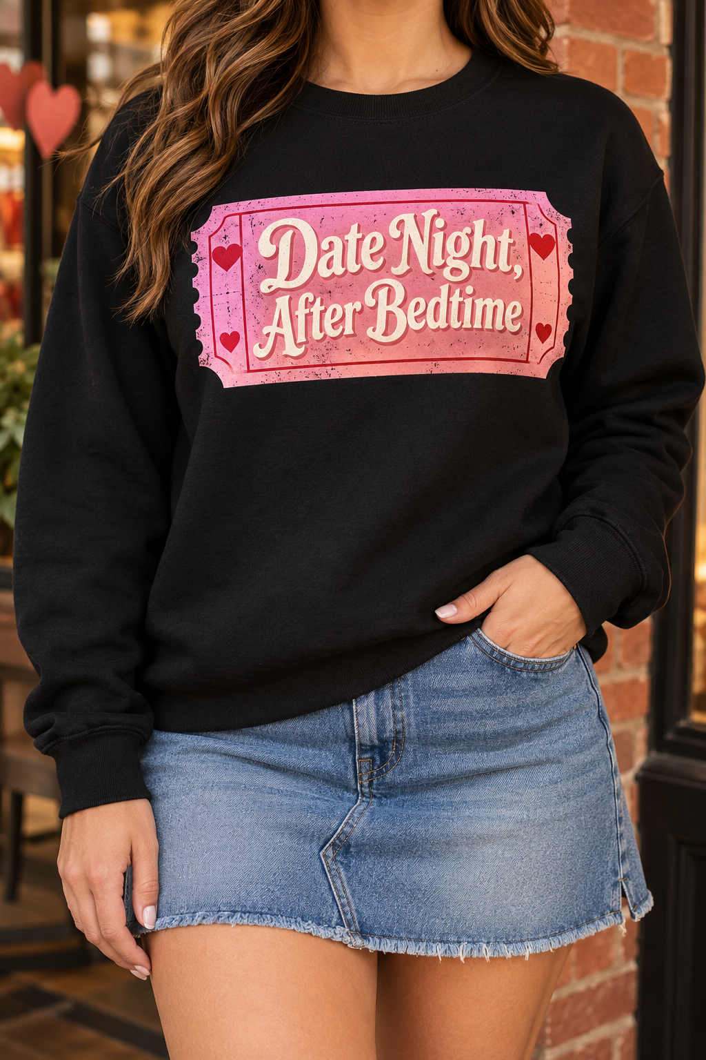 Date Night, After Bedtime boutique modeled mockup