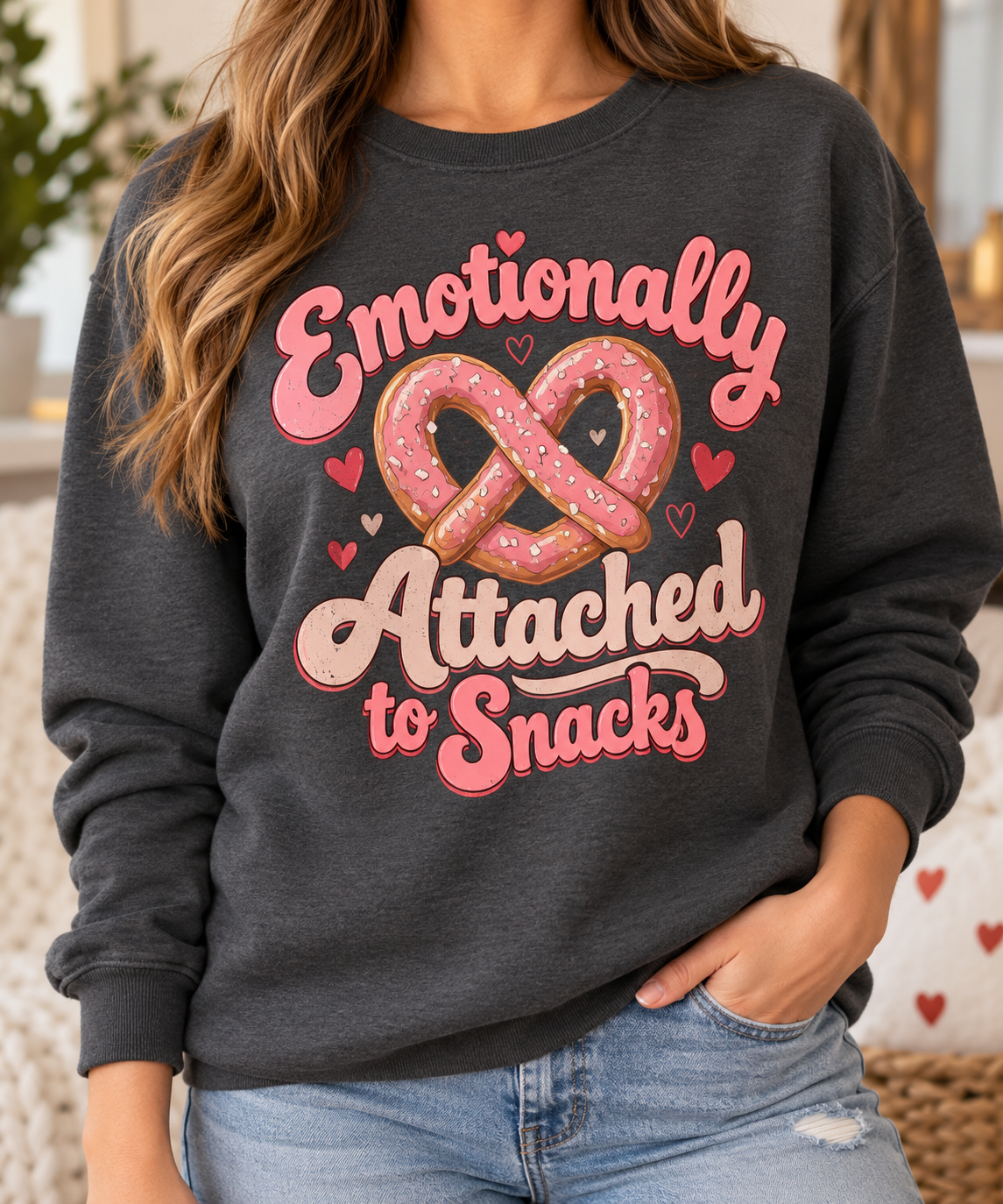 Emotionally Attached to Snacks boutique modeled mockup
