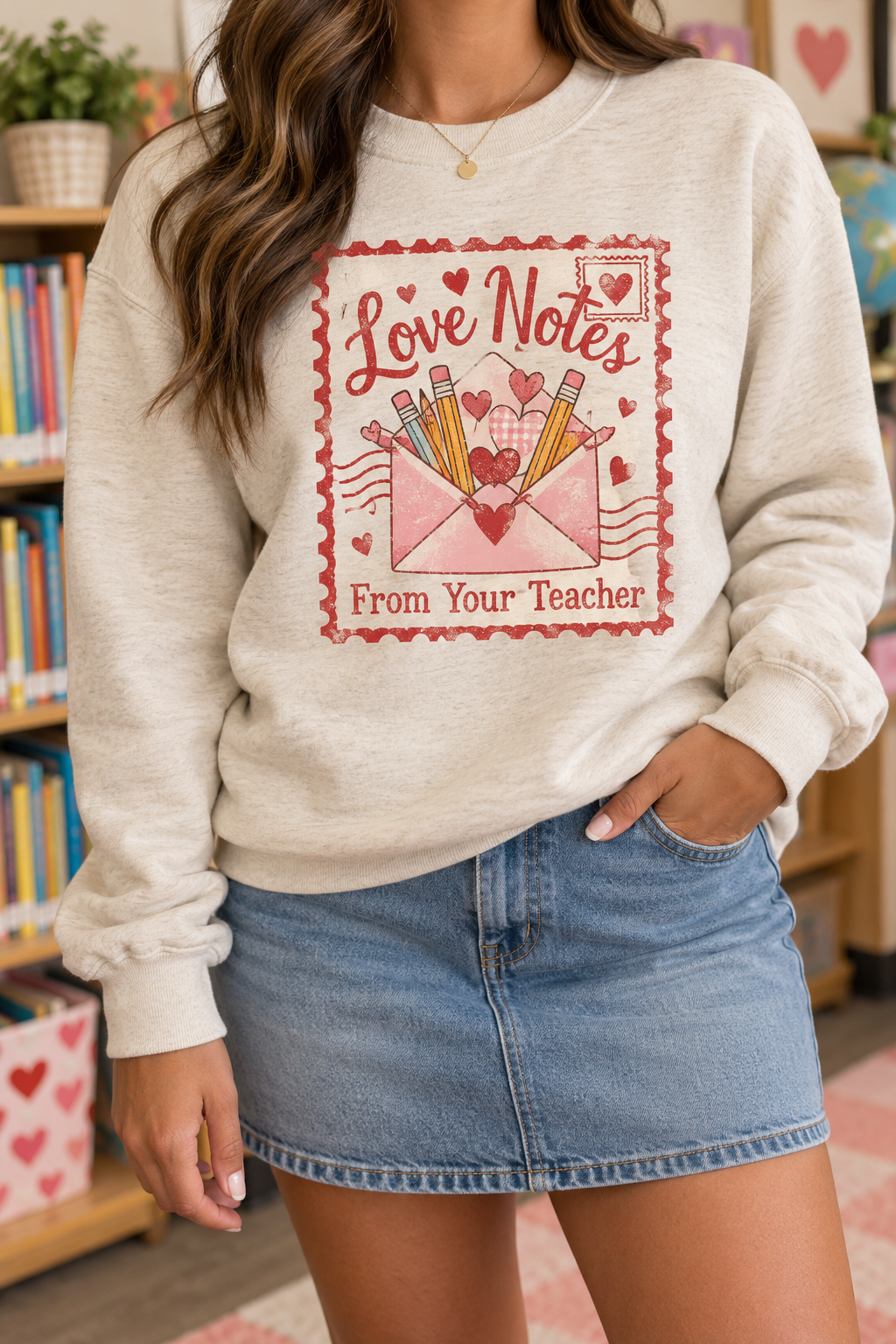 Love Notes from Your Teacher boutique modeled mockup