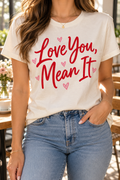 Love You, Mean It boutique modeled mockup