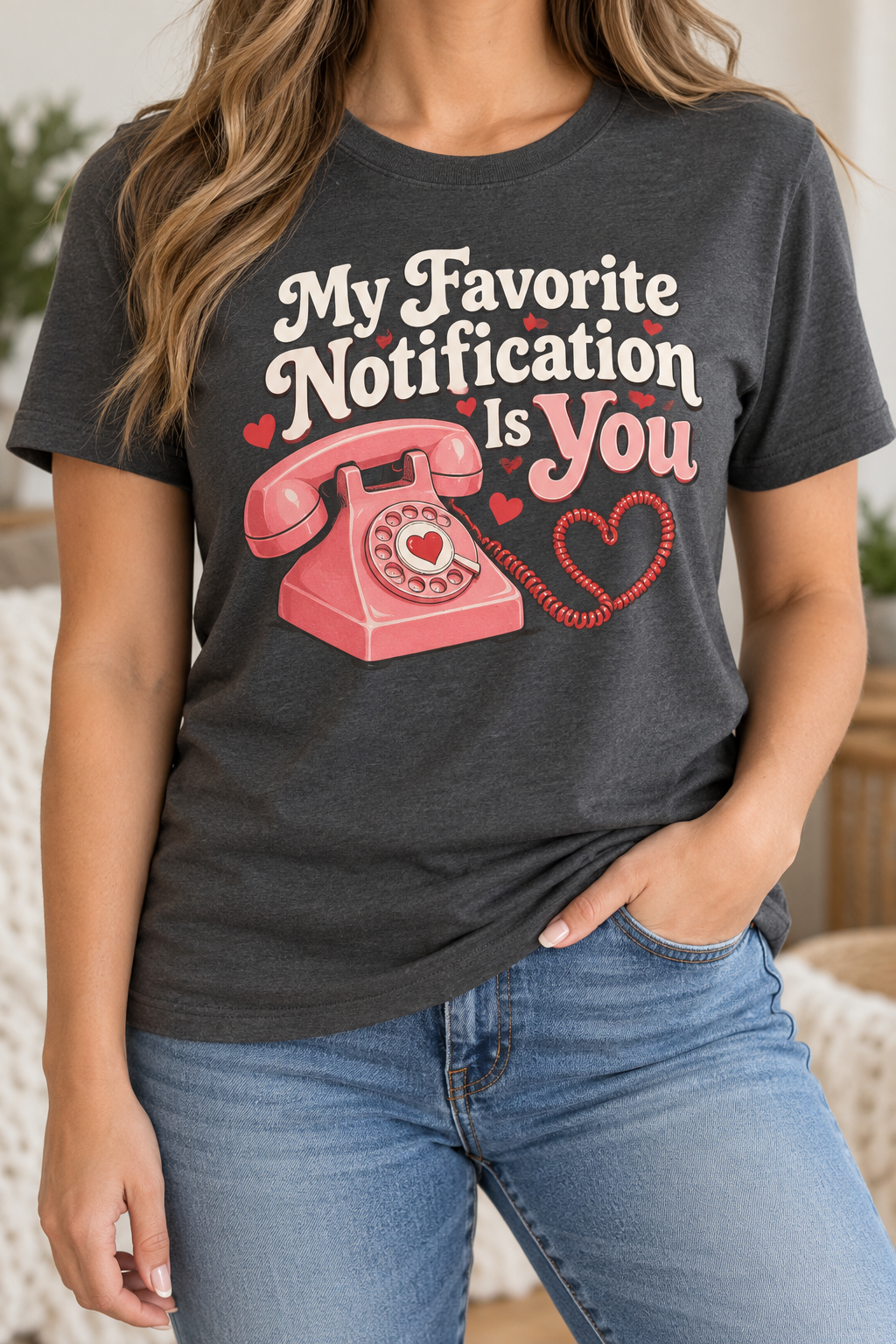 My Favorite Notification Is You boutique modeled mockup