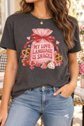 My Love Language Is Snacks boutique modeled mockup