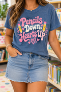 Pencils Down, Hearts Up boutique modeled mockup