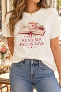 Read, Sip, Fall in Love boutique modeled mockup