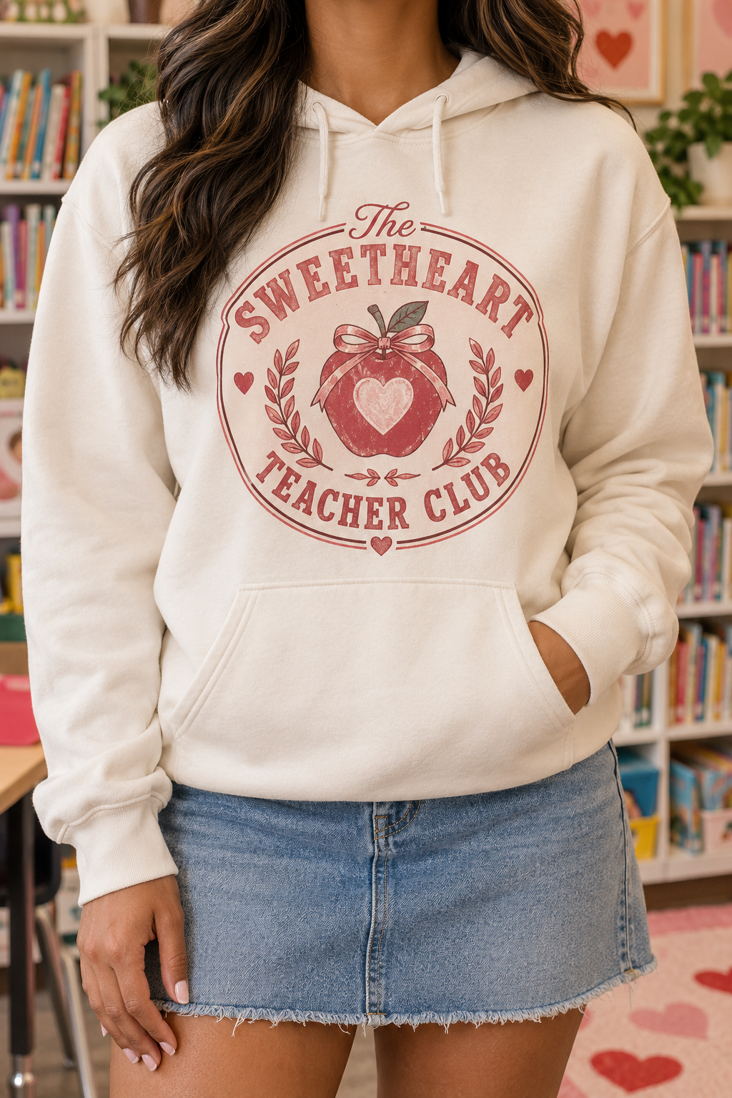 The Sweetheart Teacher Club boutique modeled mockup
