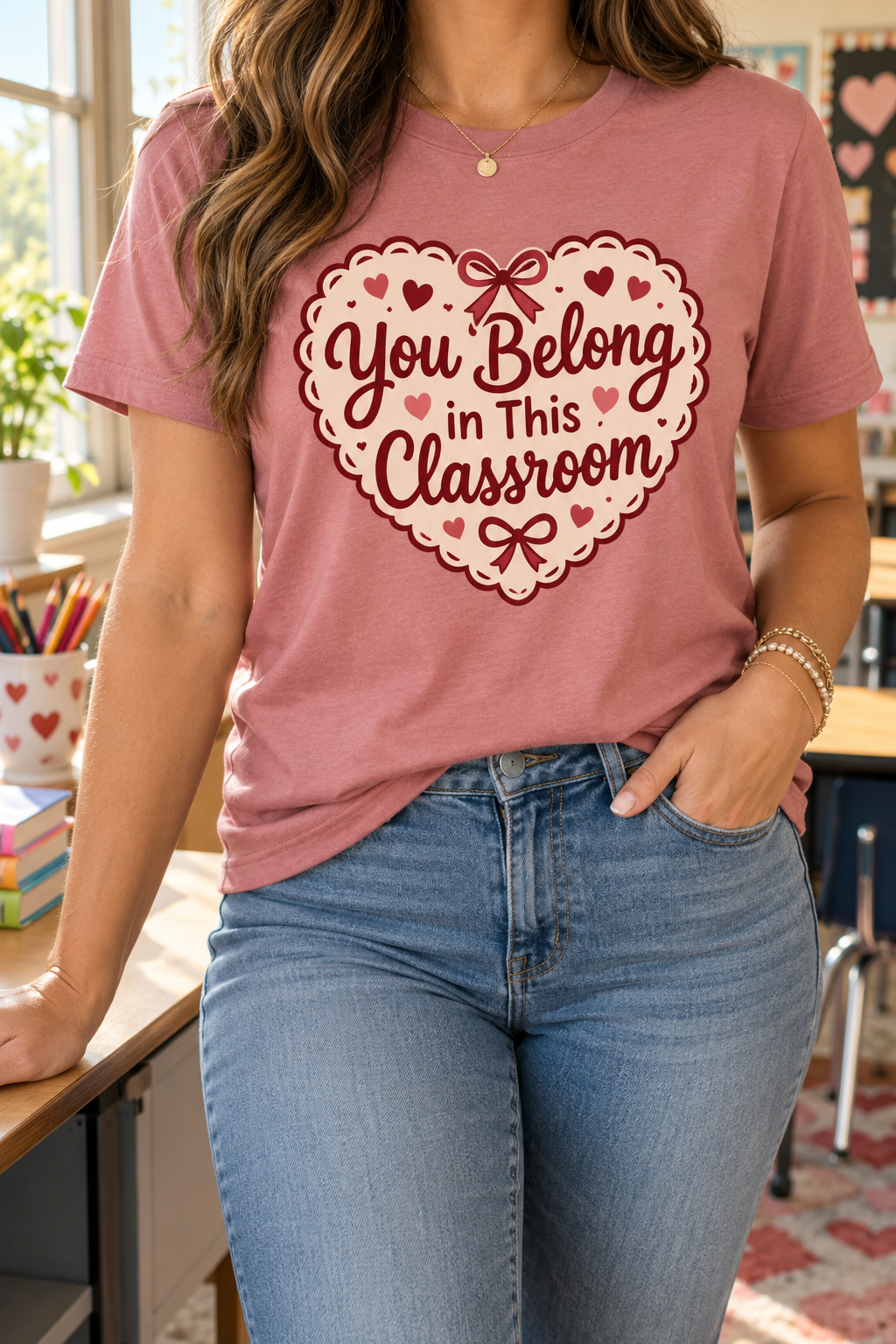 You Belong in This Classroom boutique modeled mockup